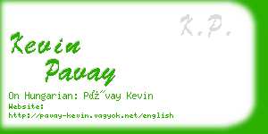 kevin pavay business card